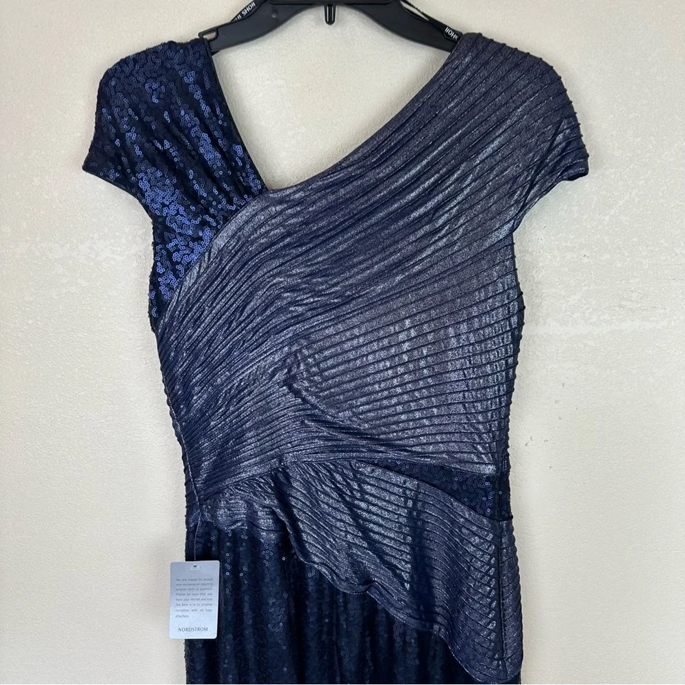 Tadashi Navy Midnight Gown Maxi Dress Size Medium - Picture 8 of 10